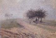 Camille Pissarro Effect of fog at Creil Effet de brouillard a Creil oil painting reproduction